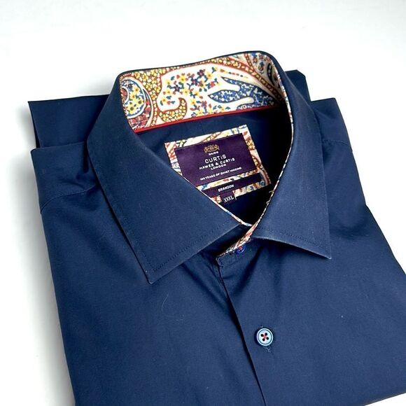 HAWES & CURTIS Button Shirt Blue Contact Cuffs Cotton Men’s XXXL - Picture 3 of 12